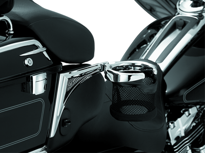 Kuryakyn Passenger Drink Holder with Basket for 1998-2013 Touring Models – Right Side Chrome Part 1482