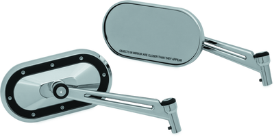 Kuryakyn Heavy Industry Mirrors Chrome/Black - Part #1765 for Harley-Davidson and Powersports Applications