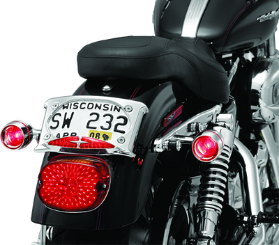Kuryakyn Deep Dish Bezel with Red Lens for Harley-Davidson Bullet Turn Signals Part #2109