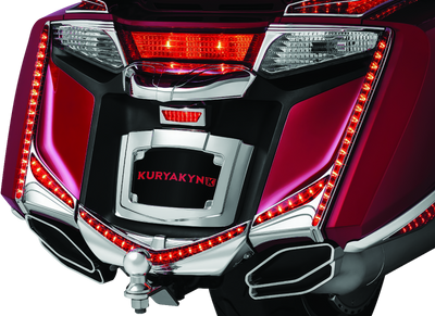Kuryakyn LED Vertical Rear Light Strips for Honda GL1800B F6B (2012-2017) with Chrome Red Lens