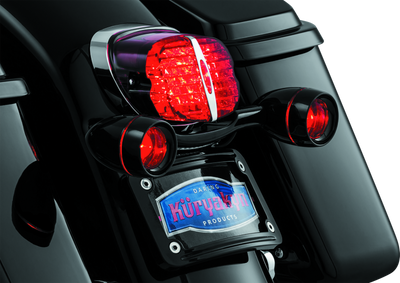 Kuryakyn Deep Dish Turn Signal Bezels with Red Lenses for Harley-Davidson Models, Part #5482