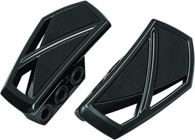 Kuryakyn Phantom Mini Boards Black – Durable Aluminum Footrests with Traction and Vibration Dampening