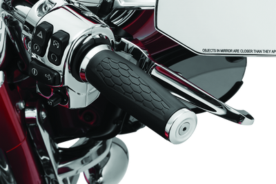 Kuryakyn Hex Grips Throttle-By-Wire Chrome - Comfortable, Durable Powersports Handlebars