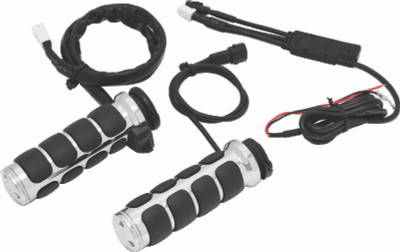 Kuryakyn Heated ISO Grips Dual Cable Chrome – Keep Your Hands Warm with Adjustable Heating for Harley-Davidson and Powersports Vehicles