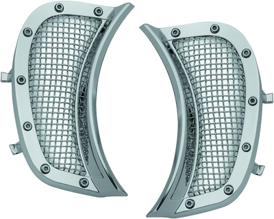 Kuryakyn Mesh Headlight Vent Accents Chrome for Harley-Davidson Road Glide Models