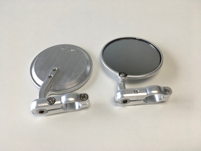 CRG Hindsight Folding 3-Inch Round Bar-End Mirror Right - Silver