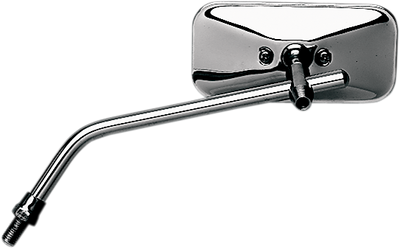 EMGO Stamped Chrome Side View Mirror for Chopper - Rectangle Shape - M10 x 1.25 - Left Side - Part 20-34814