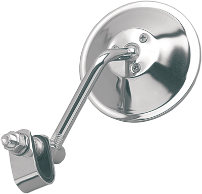 EMGO Side View Round Mirror with Chrome Finish, 4-Inch Stem - Part Number 20-06804