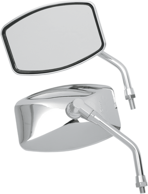 EMGO Big One Cruiser Side View Mirror - Rectangle M10 x 1.25 Chrome Pair 20-42460