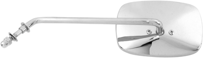EMGO Side View Mirror - Long Stem, Rectangular Plain Face, Left, Screw-In - Part #20-21712