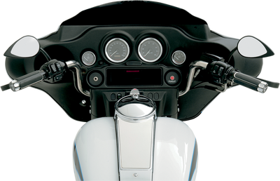 Drag Specialties Teardrop Side View Mirror with Curved Long Stem - Black