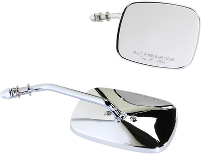 DRAG SPECIALTIES OEM Side View Rectangular Chrome Mirrors - Short Pair 60-0012/13X