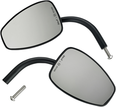 BILTWELL 6504-400-132 Teardrop Side View Mirrors – Black Pair with Adjustable Ball and Socket Mount