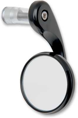 Todd's Cycle BSMR-2 Shooter Side View Round Mirror - Black for Handlebar Mounting