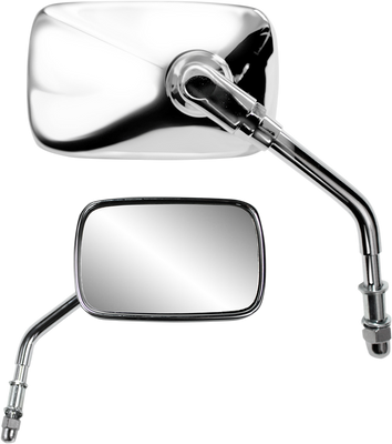 PARTS UNLIMITED Side View Rectangle Mirror - Short Chrome 17059