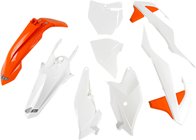 UFO Replacement Body Kit for KTM SX '18-'24, OEM Orange/White - Part Number KTKIT519@999W
