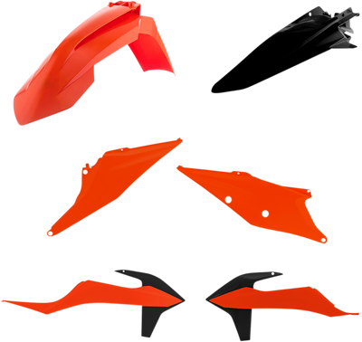 ACERBIS Standard Body Kit for KTM EX/XC 2020-2023, OEM Orange/Black, Part Number 2791566812
