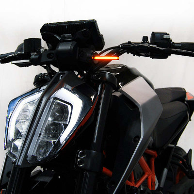 New Rage Cycles 17+ KTM 390 Front Turn Signals - Bright LED Turn Indicators with Professional Finish