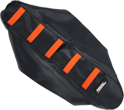 MOOSE OFFROAD KTM 650 Ribbed Seat Cover with Orange Ribs - Part Number KTM6509-336RT