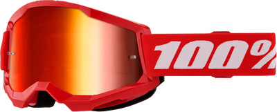 100 Percent Strata 2 Goggle with Red Mirror Lens - Performance Cycling Eyewear