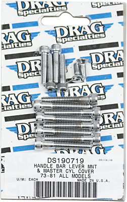 Drag Specialties MK138 Handlebar Lever and Master Cylinder Cover Bolt Set for Harley-Davidson '73-'81
