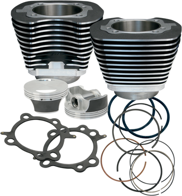 S&S CYCLE 97" Big Bore Cylinder Kit - Wrinkle Black for Twin Cam Engines (Part #910-0205)