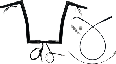 FAT BAGGERS INC. 1-1/4" EZ Install Flat Top Handlebar - 14" - Black (Part #749914-B)