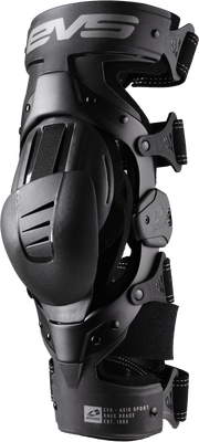 EVS Axis Sport Knee Brace Pair Black/Grey Large - Lightweight Support with Reinforced Cuffs
