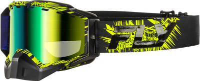 Fly Racing Zone Snow Goggle Green/Black with Green Mirror and Yellow Lens