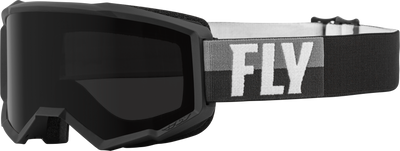 Fly Racing Zone W/C Goggle Black/White with Dark Smoke Hydrophobic Lens