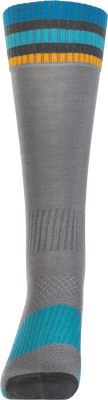 Fly Racing Youth MX Socks Thin Grey – Durable and Comfortable Motorcycle Sock with Arch and Ankle Support