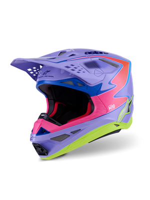 Alpinestars M10 Jett Lawrence R01 Helmet Purple/Pink Fluorescent/Yellow Fluorescent XS