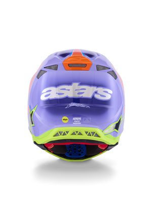 Alpinestars S M10 Jett Lawrence R01 Helmet Purple/Pink Fluorescent Yellow Fluo Small