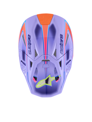 Alpinestars S M10 Jett Lawrence R01 Helmet Purple, Pink Fluorescent, and Yellow Fluorescent Large