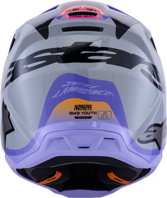 Alpinestars Jettson SM3 Youth Helmet - Gray, Purple, Black Glossy Finish