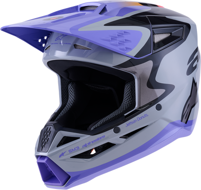 Alpinestars Jettson SM3 Youth Helmet, Gray/Purple/Black Glossy, Part #8303226-9277-YL