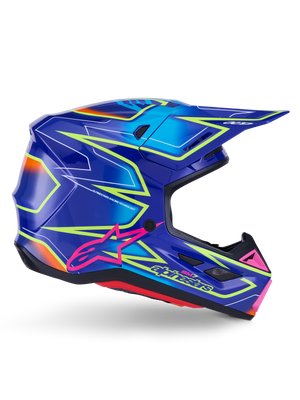 Alpinestars SM7 Cast Helmet Blue/Pink/Yellow Fluo Glossy - Part Number 8302626-7254-S