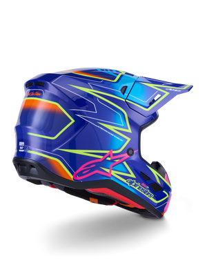 Alpinestars SM7 Cast Helmet Blue/Pink/Yellow Fluo Glossy - Part Number 8302626-7254-S