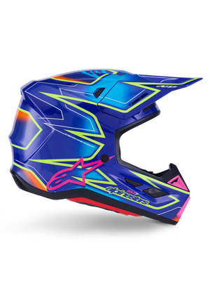 Alpinestars SM7 Cast Helmet Blue/Pink/Yellow Fluo Glossy Large