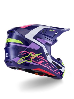 Alpinestars SM7 Deed Helmet Purple and Pink Glossy – Large