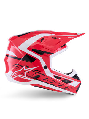 Alpinestars SM7 Deed Helmet in Red, Black & White Glossy - XL