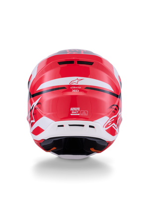 Alpinestars SM7 Deed Helmet Red, Black & White Glossy Large
