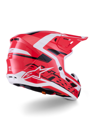 Alpinestars SM7 Deed Helmet Red, Black & White Glossy Large