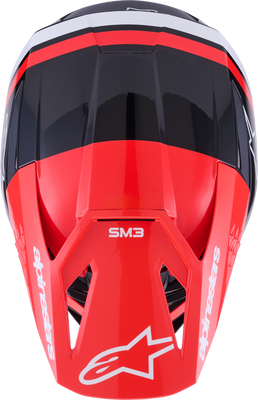 Alpinestars SM3 Radium Helmet Black/Red Fluorescent/White Glossy XL – Off-Road Motorcycle Helmet with Advanced Safety Features