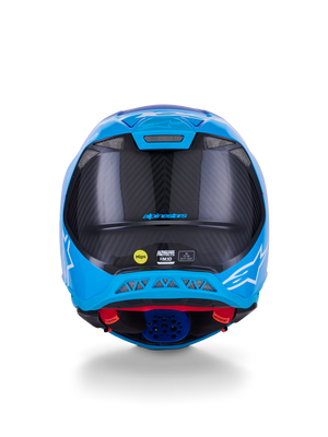 Alpinestars Supertech S M10 Flood Helmet in Metallic Blue and Black Chrome