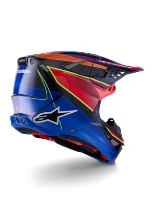 Alpinestars Supertech S M10 Era Helmet in Blue, Red, and Fluorescent Yellow - Glossy XL