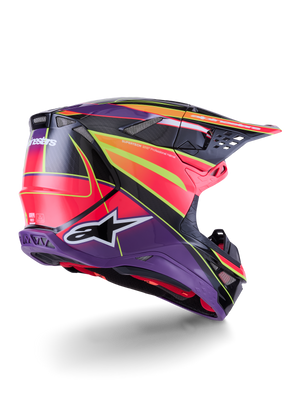 Alpinestars Supertech S M10 Era Helmet Pink/Violet/Yellow Fluo Glossy - Model 8301223-3145-M