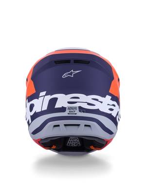Alpinestars SM7 Core Helmet Orange/Blue Matte Large - Motorcycle Riding Helmet with Advanced Safety Features