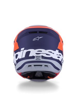 Alpinestars SM7 Core Helmet Orange/Blue Matte 2X - Motorcycle Helmet with Advanced Safety Features