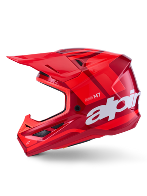 Alpinestars SM7 Core Helmet Red Glossy Large - Motorcycle Helmet with Enhanced Safety Features